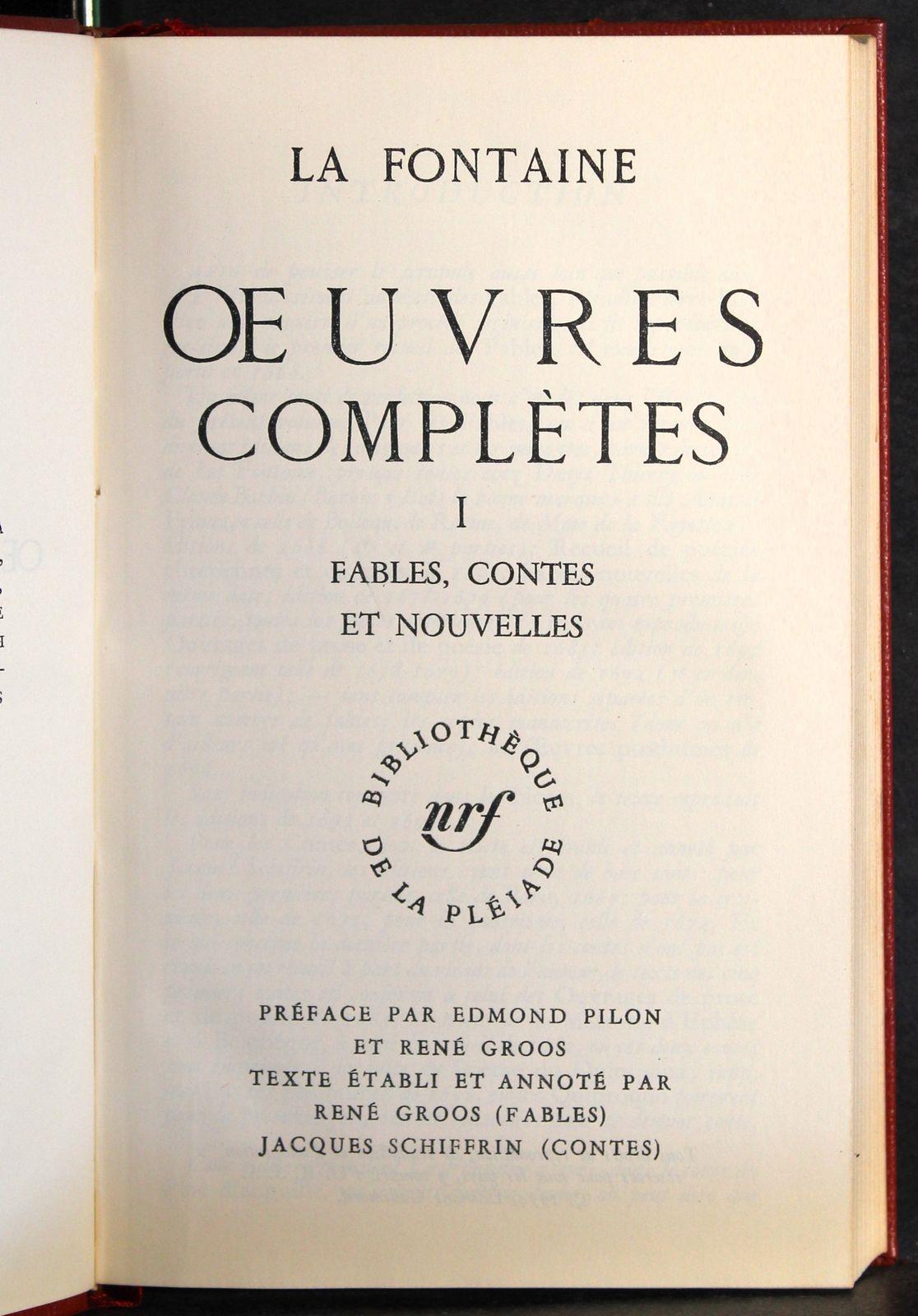 Oeuvres completes. Vol 1. Fables et contes
