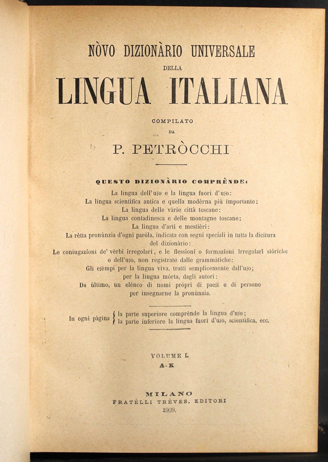 Novo dizionario universale della lingua italiana. 2 Vol