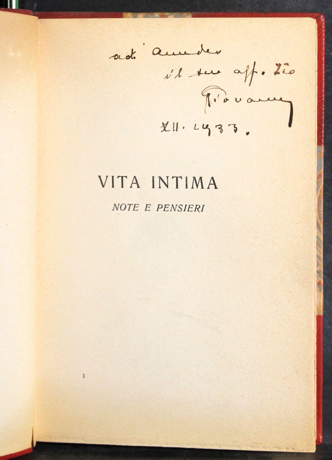 Vita intima. Note e pensieri