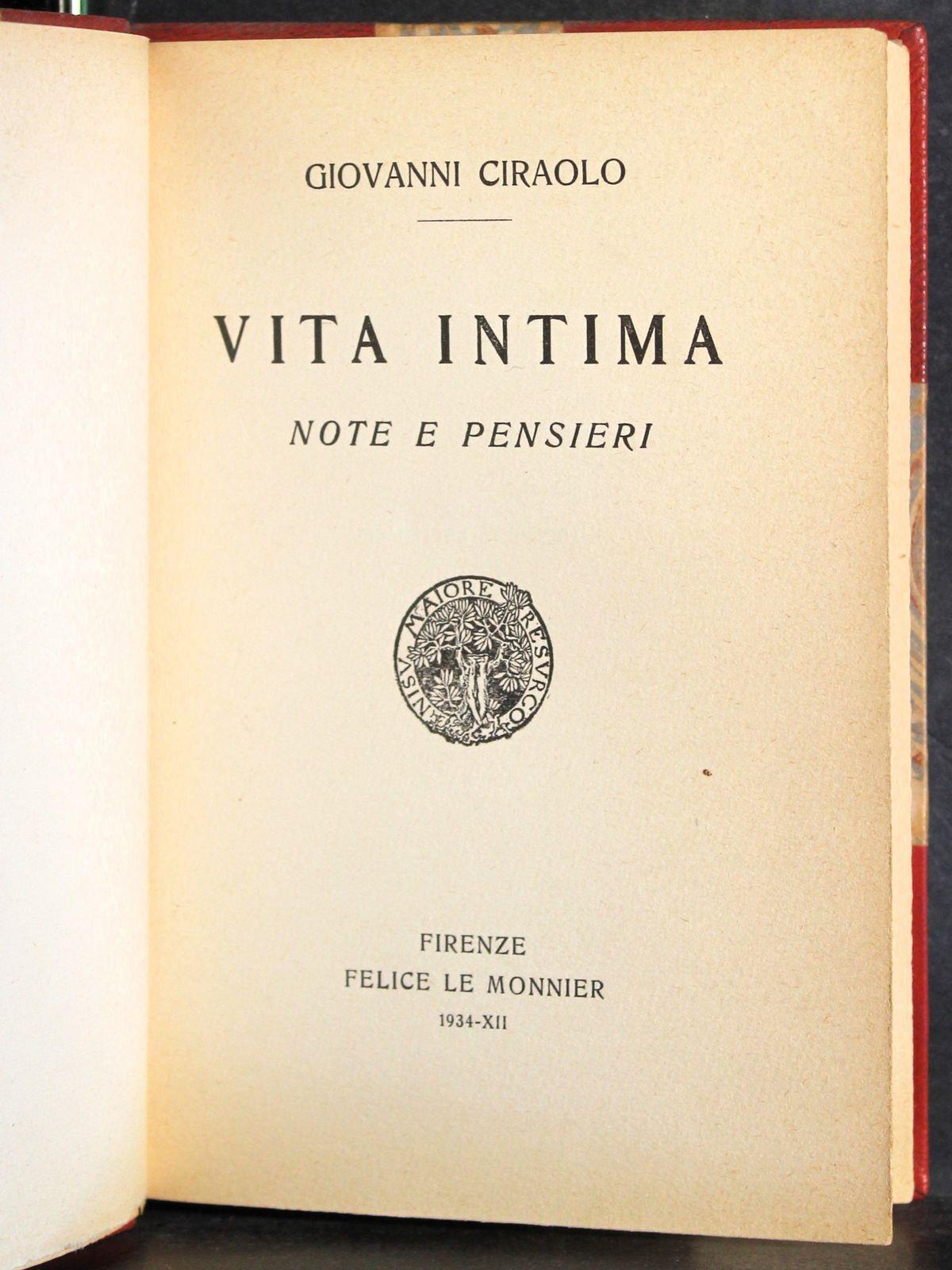 Vita intima. Note e pensieri