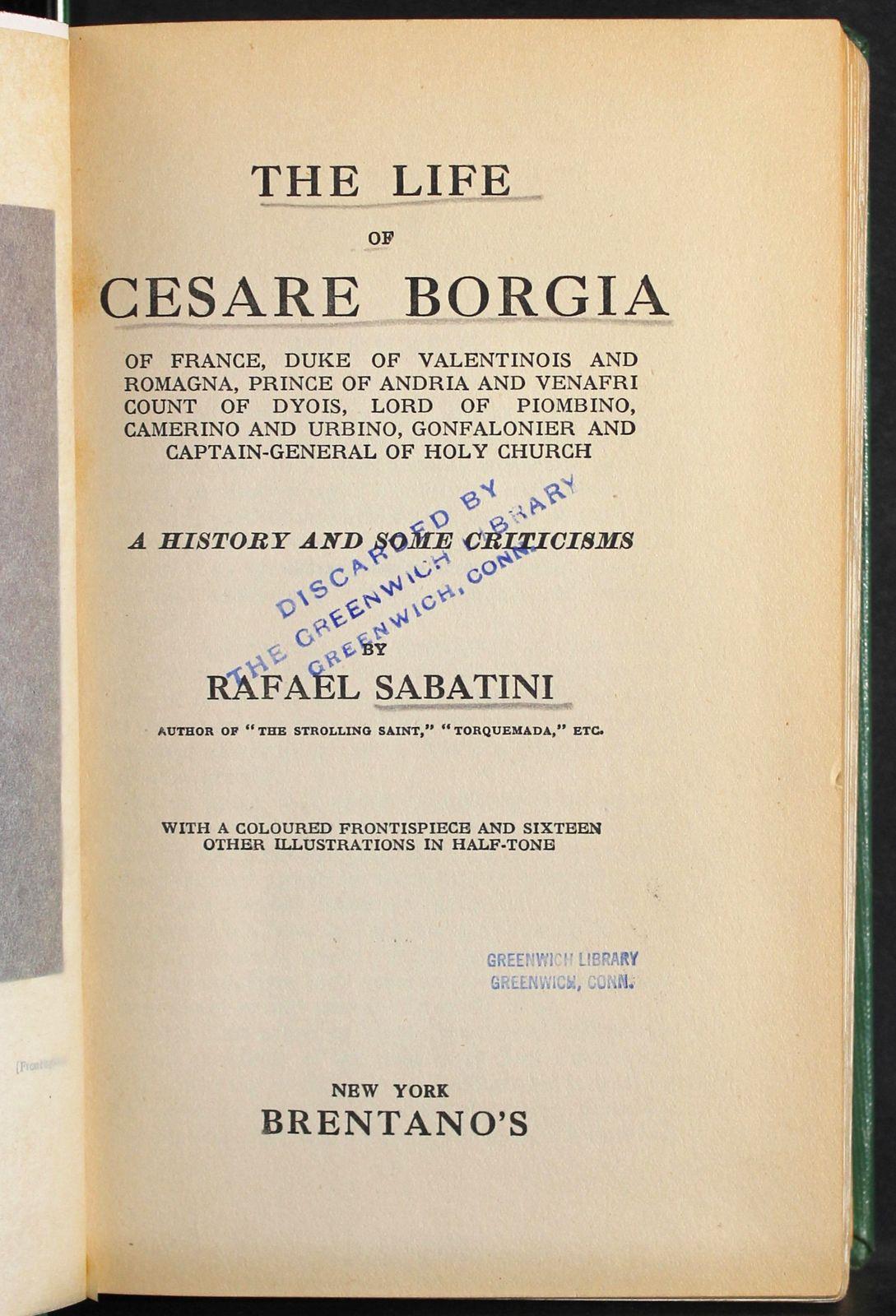 The life of Cesare Borgia