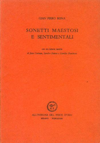 Sonetti maestosi e sentimentali - Gian Piero Bona - copertina