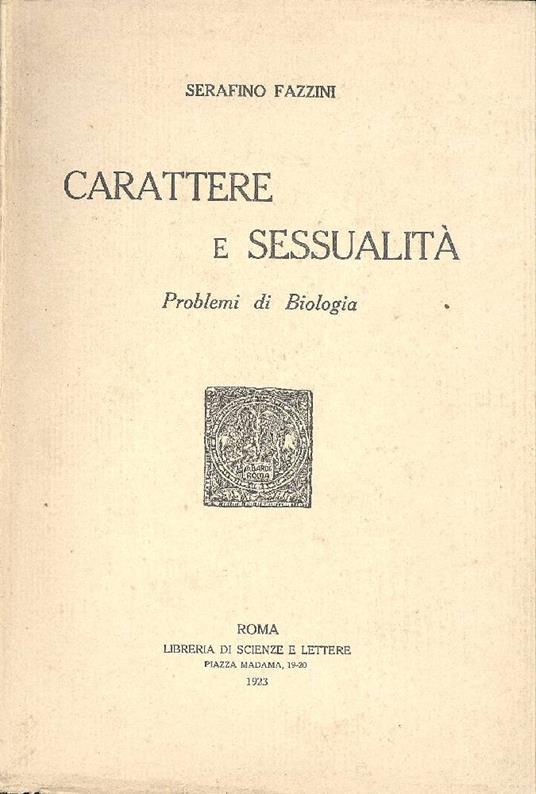 Carattere e sessualità - copertina