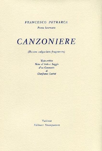 Canzoniere (Rerum vulgarium fragmenta) - copertina