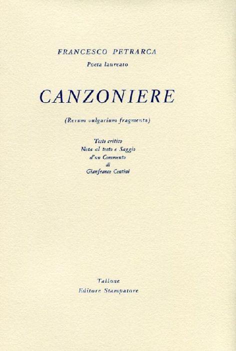 Canzoniere (Rerum vulgarium fragmenta) - copertina