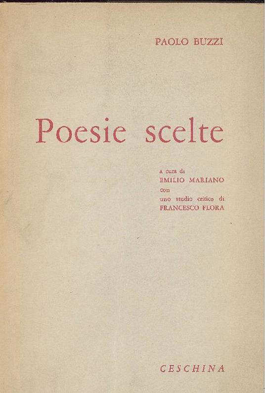 Poesie scelte - Paolo Buzzi - copertina