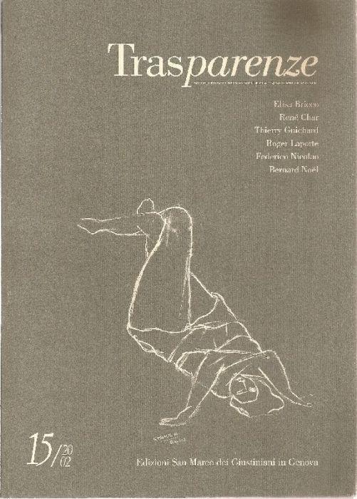 Supplemento non periodico a ''Quaderni di Poesià' a cura di Giorgio Devoto. N. 15, 2002 - copertina