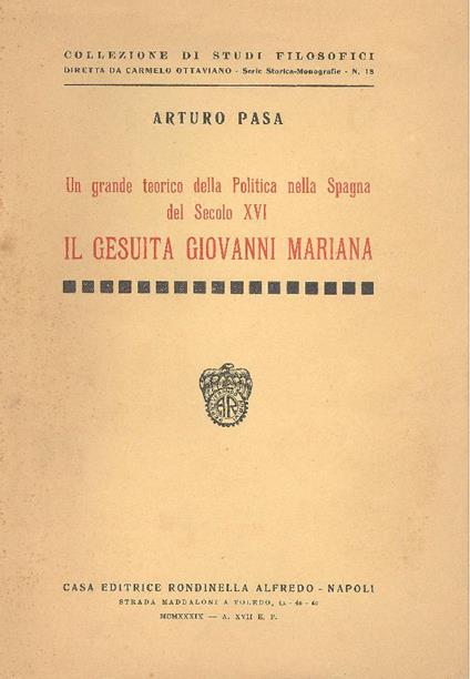 Il gesuita Giovanni Mariana - copertina