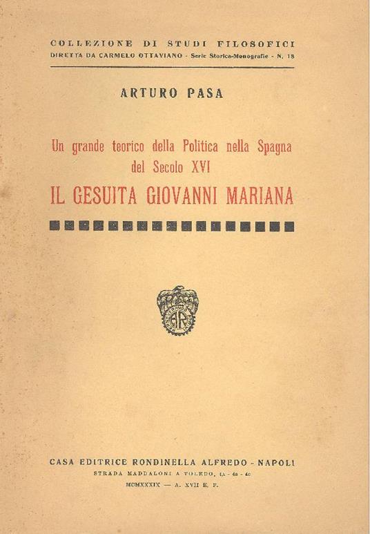 Il gesuita Giovanni Mariana - copertina