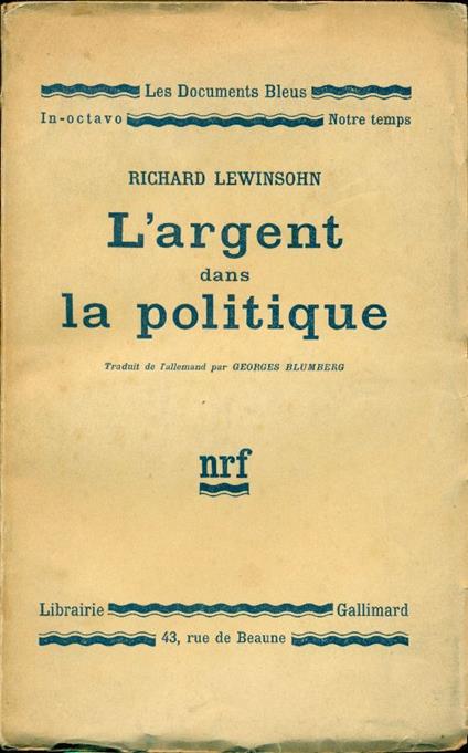 L' argent dans la politique - copertina