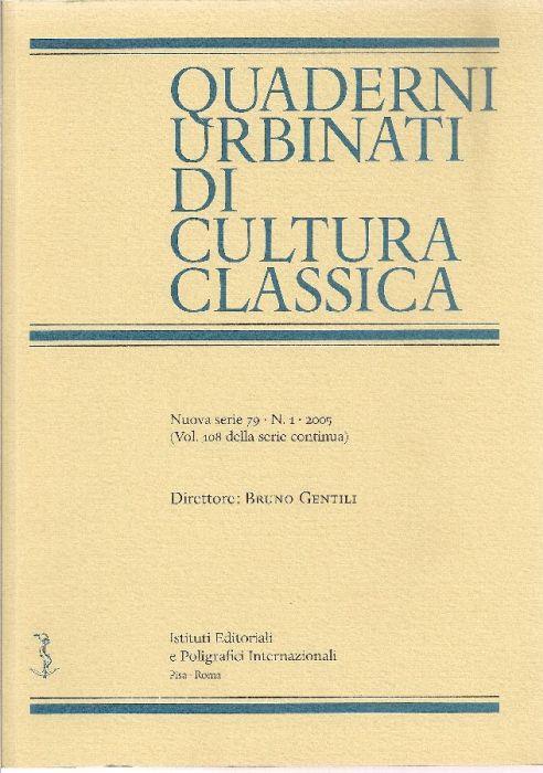 Direttore: Bruno Gentili - copertina