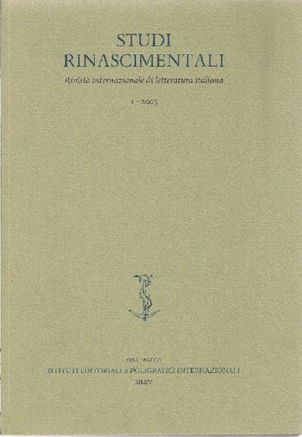 Studi Rinascimentali. 2003, N. 3 - copertina