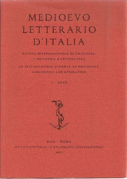 Rivista Internazionale di Filologia, Linguistica e Letteratura. An International Journal of Philolog - copertina