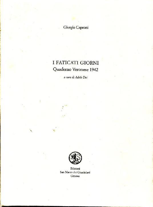 I faticati giorni - copertina