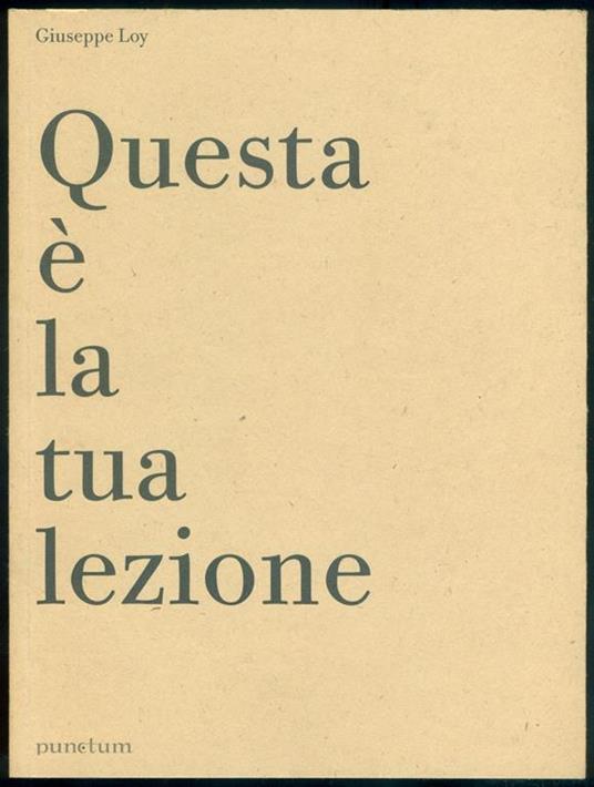 Questa è la tua lezione - Giuseppe Loy - copertina