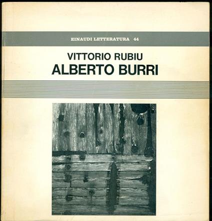 Alberto Burri - copertina