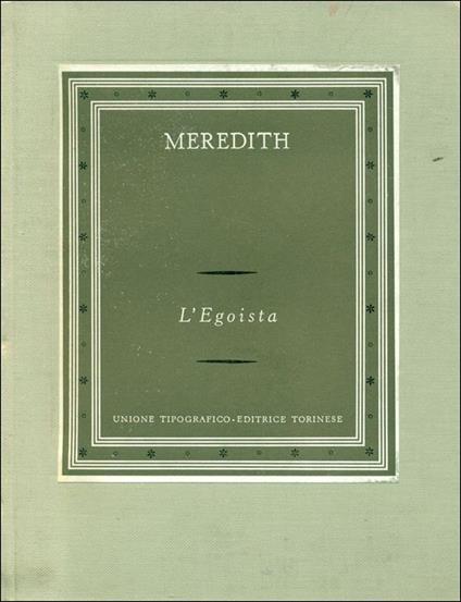 L' egoista (Commedia in forma narrativa) - George Meredith - copertina