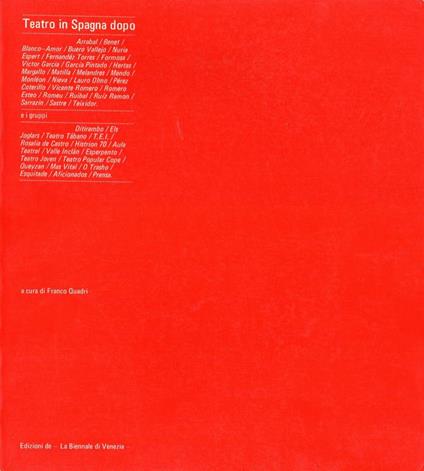 Teatro in Spagna dopo - Franco Quadri - copertina