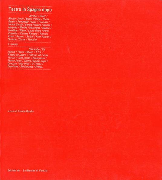 Teatro in Spagna dopo - Franco Quadri - copertina