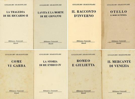 Romeo e Giulietta e altri 7 libri dell'Autore - William Shakespeare - copertina