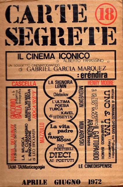 Carte Segrete. Aprile - Giugno 1972. N. 18 - copertina