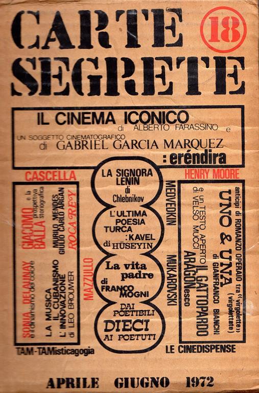 Carte Segrete. Aprile - Giugno 1972. N. 18 - copertina
