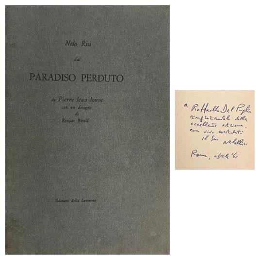 Dal Paradiso Perduto di Pierre Jean Jouve - Nelo Risi - copertina