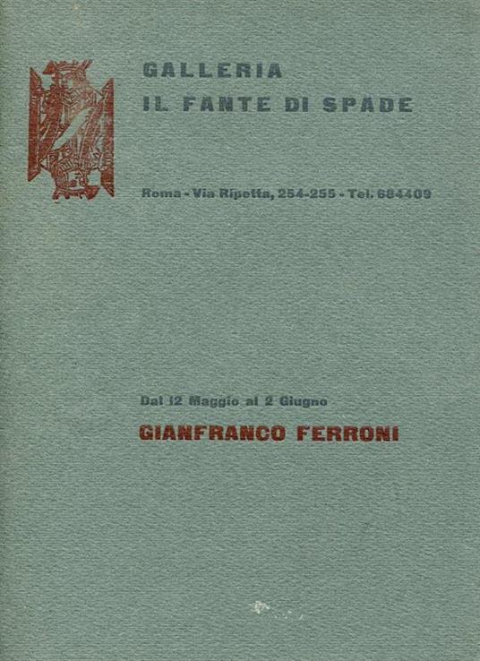 Plaquette di mostra, Roma 12 maggio-2 giugno 1966 - Gianfranco Ferroni - copertina