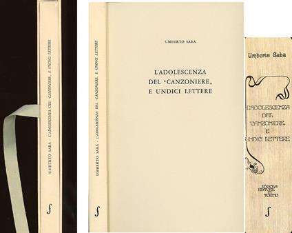 L' adolescenza del Canzoniere e undici lettere - Umberto Saba - copertina