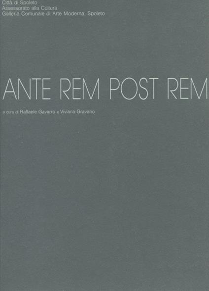 Ante rem post rem - Raffaele Gavarro - copertina
