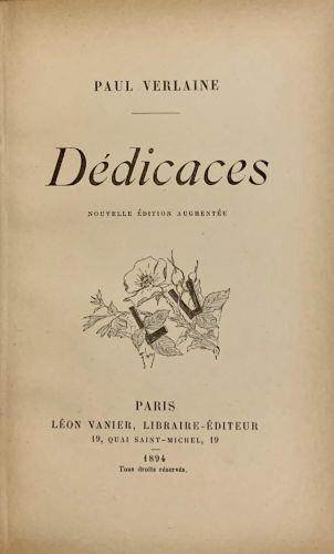 Dédicaces - Paul Verlaine - copertina