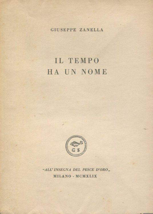 Il tempo ha un nome - Giuseppe Zanella - copertina