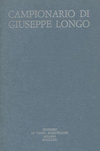 Campionario di Giuseppe Longo - Antonio Altomonte - copertina