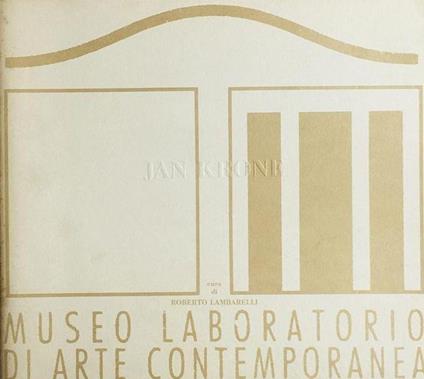 Jan Krone. Museo Laboratorio di Arte Contemporanea - copertina