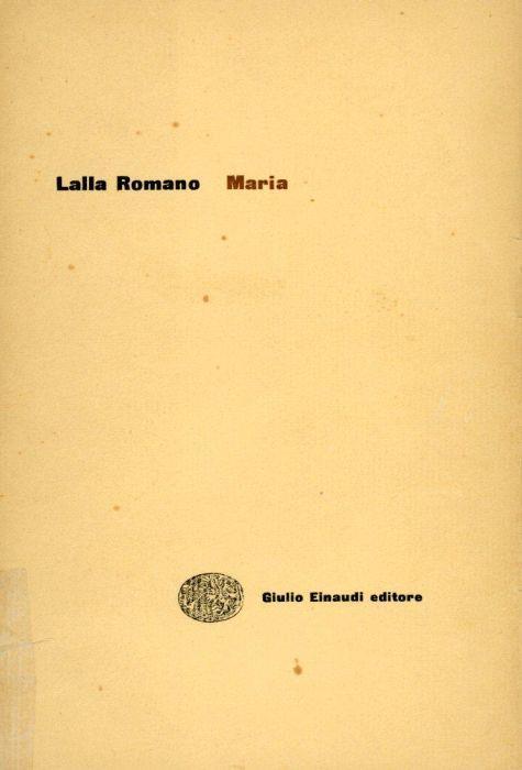 Maria - Lalla Romano - copertina