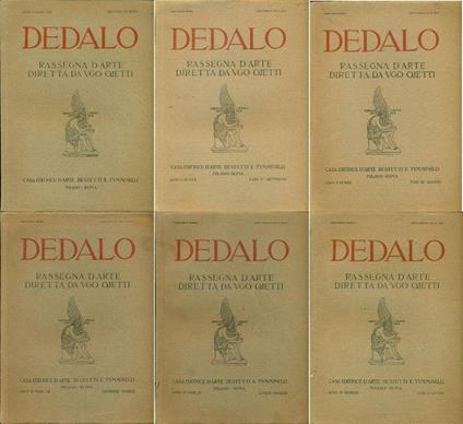 6 fascicoli (Agosto, settembre 1920 e Gennaio, giugno, luglio, dicembre 1921) - copertina