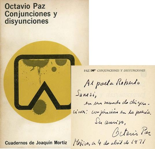 Conjunciones y disyunciones - Octavio Paz - copertina
