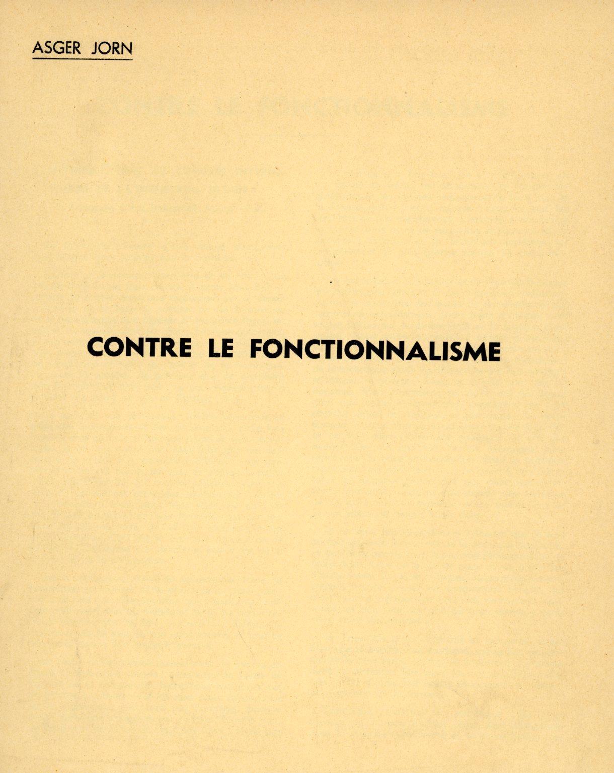 Contre le Fonctionnalisme