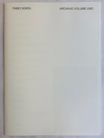 Archivio Volume Uno - copertina