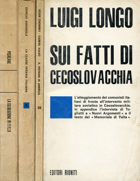 Sui fatti di Cecoslovacchia - Luigi Longo - copertina