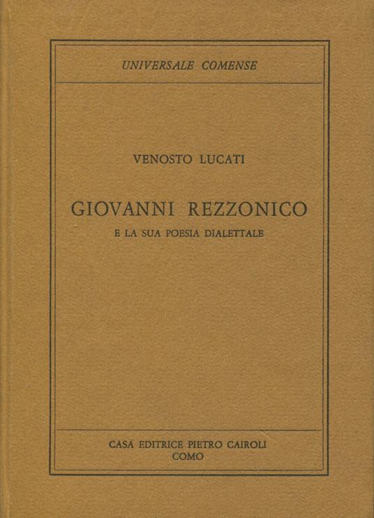 Giovanni Rezzonico e la sua poesia dialettale - copertina