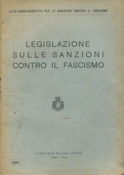 Legislazione sulle sanzioni contro il fascismo - copertina