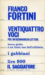 Ventiquattro voci per un dizionario di lettere