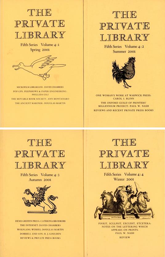 The private library. Quarterly Journal of the Private Libraries Association Fifth series, Volume 4, nn. 1,2,3,4 - David Chambers - copertina