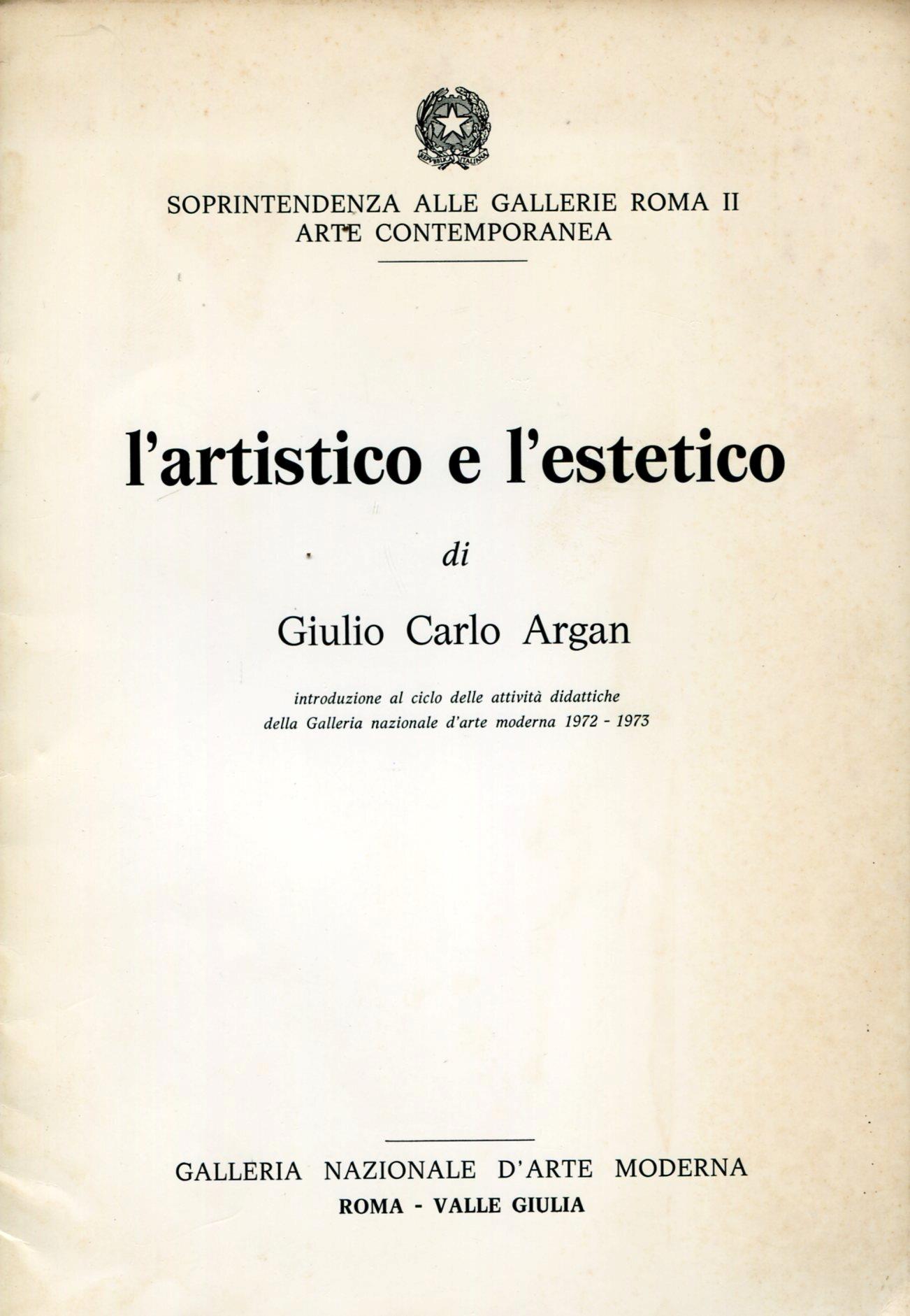 artistico e l'estetico