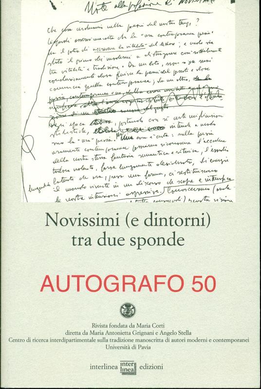 Novissimi (e dintorni) tra due sponde. Numero 50, anno XXI, 2013 - copertina