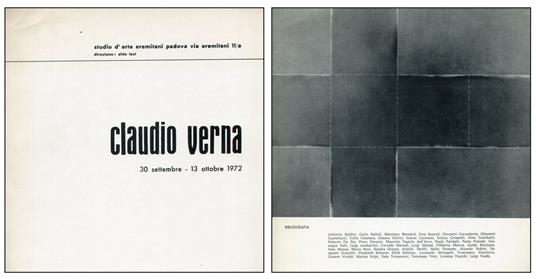 Claudio Verna. Studio d'Arte Eremitani 1972 - Claudio Verna - copertina