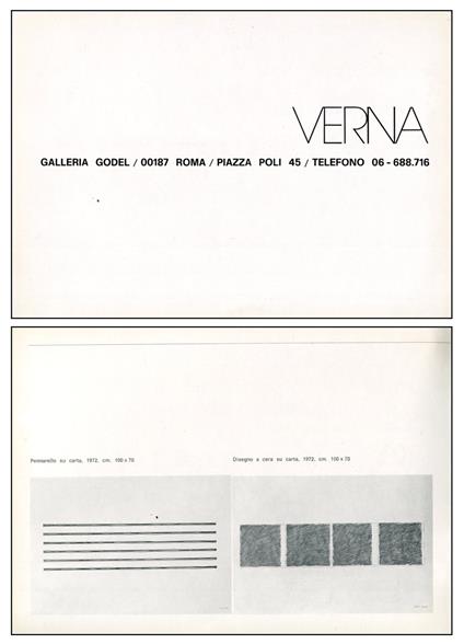 Verna. Galleria Godel 1973 - Claudio Verna - copertina