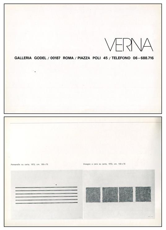 Verna. Galleria Godel 1973 - Claudio Verna - copertina