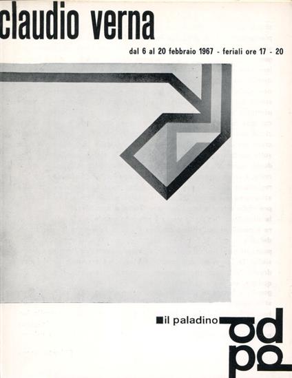 Claudio Verna. Galleria Nuove Proposte 1967 - Claudio Verna - copertina
